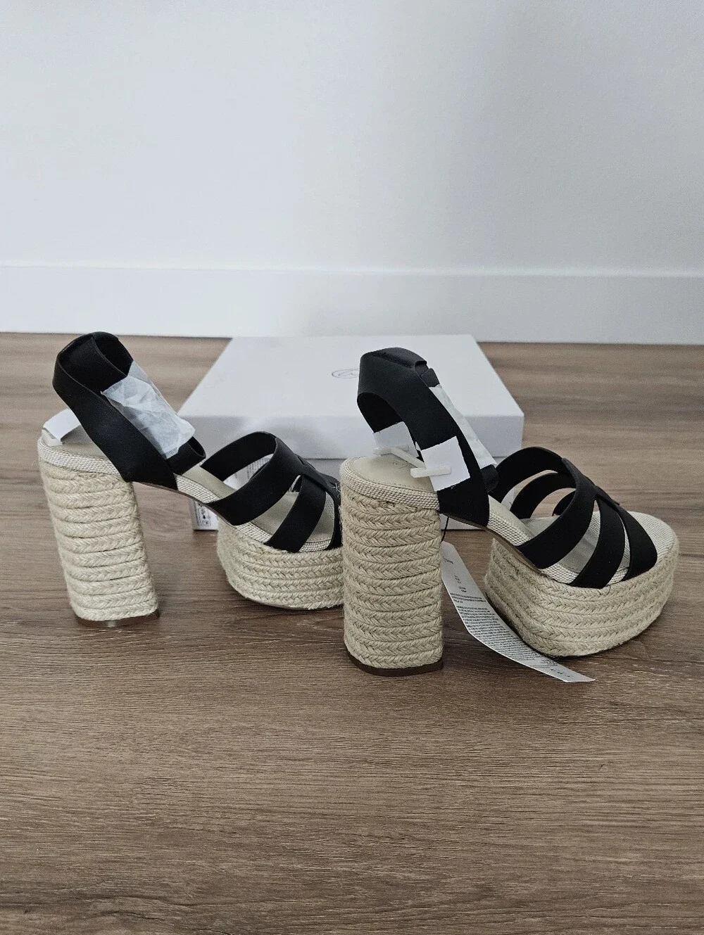 The Drop Bea Black Espadrille Platform Sandals Size 8